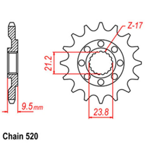 RK Front Sprocket Honda 15T