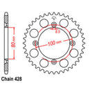 RK Rear Sprocket Honda CRF50F 50T