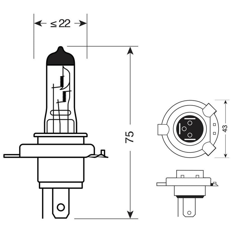 Headlight Bulb Halogen 12V 35/35W Beta