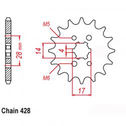 RK Front Sprocket Honda CRF 125 13T