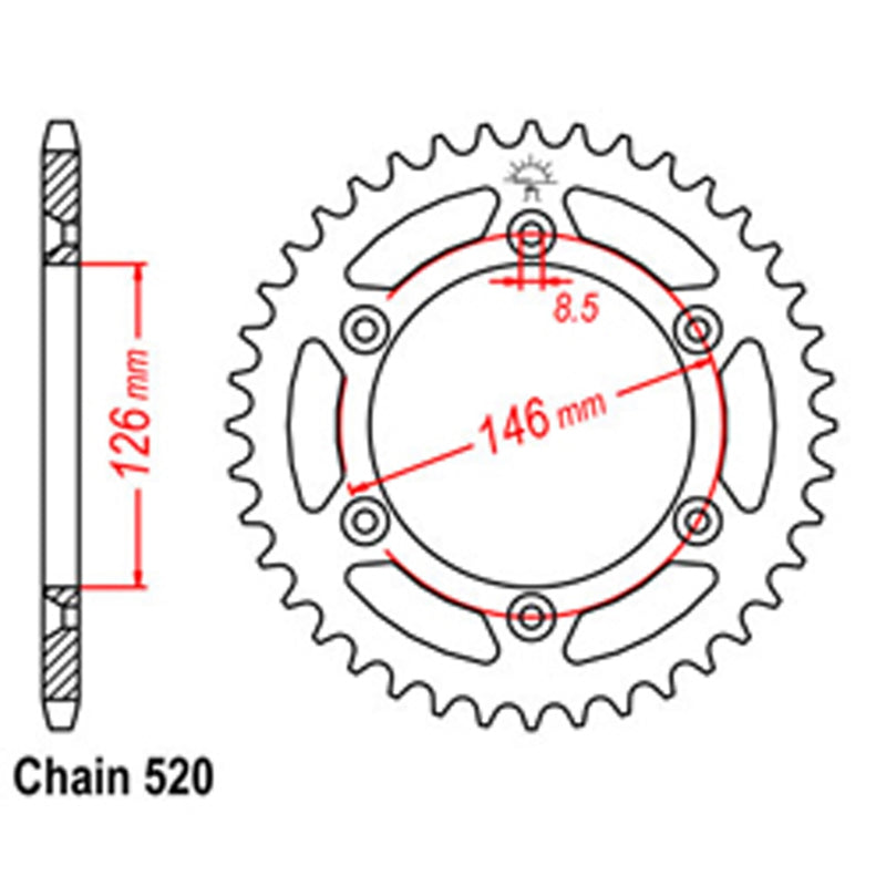RK Rear Sprocket Suzuki RMX 49T