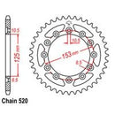 Rear Sprocket 48T 520 Honda