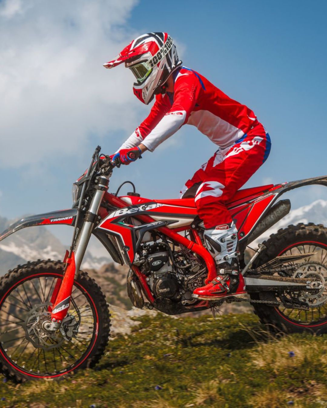 Rider in real off-road terrain